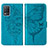 Coque Portefeuille Papillon Livre Cuir Etui Clapet Y01B pour Realme Q3 5G Bleu