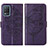 Coque Portefeuille Papillon Livre Cuir Etui Clapet Y01B pour Realme Q3 5G Violet