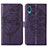 Coque Portefeuille Papillon Livre Cuir Etui Clapet Y01B pour Samsung Galaxy A02 Violet