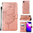 Coque Portefeuille Papillon Livre Cuir Etui Clapet Y01B pour Samsung Galaxy A03 Core Or Rose