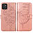 Coque Portefeuille Papillon Livre Cuir Etui Clapet Y01B pour Samsung Galaxy A03 Or Rose