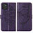 Coque Portefeuille Papillon Livre Cuir Etui Clapet Y01B pour Samsung Galaxy A03 Violet