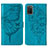 Coque Portefeuille Papillon Livre Cuir Etui Clapet Y01B pour Samsung Galaxy A03s Bleu