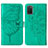 Coque Portefeuille Papillon Livre Cuir Etui Clapet Y01B pour Samsung Galaxy A03s Vert