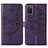 Coque Portefeuille Papillon Livre Cuir Etui Clapet Y01B pour Samsung Galaxy A03s Violet