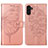 Coque Portefeuille Papillon Livre Cuir Etui Clapet Y01B pour Samsung Galaxy A04s Or Rose