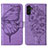 Coque Portefeuille Papillon Livre Cuir Etui Clapet Y01B pour Samsung Galaxy A04s Violet Clair