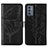 Coque Portefeuille Papillon Livre Cuir Etui Clapet Y01B pour Samsung Galaxy A05s Noir