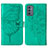 Coque Portefeuille Papillon Livre Cuir Etui Clapet Y01B pour Samsung Galaxy A05s Vert