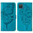 Coque Portefeuille Papillon Livre Cuir Etui Clapet Y01B pour Samsung Galaxy A12 5G Bleu