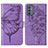 Coque Portefeuille Papillon Livre Cuir Etui Clapet Y01B pour Samsung Galaxy A15 4G Violet Clair