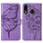 Coque Portefeuille Papillon Livre Cuir Etui Clapet Y01B pour Samsung Galaxy A20 Violet Clair