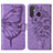 Coque Portefeuille Papillon Livre Cuir Etui Clapet Y01B pour Samsung Galaxy A21 Violet Clair