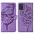 Coque Portefeuille Papillon Livre Cuir Etui Clapet Y01B pour Samsung Galaxy A21s Violet Clair