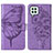 Coque Portefeuille Papillon Livre Cuir Etui Clapet Y01B pour Samsung Galaxy A22 4G Violet Clair