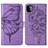 Coque Portefeuille Papillon Livre Cuir Etui Clapet Y01B pour Samsung Galaxy A22s 5G Violet Clair