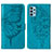 Coque Portefeuille Papillon Livre Cuir Etui Clapet Y01B pour Samsung Galaxy A32 5G Bleu