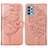 Coque Portefeuille Papillon Livre Cuir Etui Clapet Y01B pour Samsung Galaxy A32 5G Or Rose