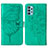 Coque Portefeuille Papillon Livre Cuir Etui Clapet Y01B pour Samsung Galaxy A32 5G Vert