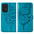 Coque Portefeuille Papillon Livre Cuir Etui Clapet Y01B pour Samsung Galaxy A33 5G Bleu