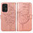 Coque Portefeuille Papillon Livre Cuir Etui Clapet Y01B pour Samsung Galaxy A33 5G Or Rose