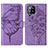 Coque Portefeuille Papillon Livre Cuir Etui Clapet Y01B pour Samsung Galaxy A42 5G Violet Clair