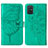 Coque Portefeuille Papillon Livre Cuir Etui Clapet Y01B pour Samsung Galaxy A51 5G Vert