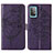 Coque Portefeuille Papillon Livre Cuir Etui Clapet Y01B pour Samsung Galaxy A52 4G Violet