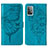 Coque Portefeuille Papillon Livre Cuir Etui Clapet Y01B pour Samsung Galaxy A52s 5G Bleu