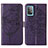 Coque Portefeuille Papillon Livre Cuir Etui Clapet Y01B pour Samsung Galaxy A52s 5G Violet