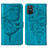 Coque Portefeuille Papillon Livre Cuir Etui Clapet Y01B pour Samsung Galaxy A71 4G A715 Bleu