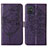 Coque Portefeuille Papillon Livre Cuir Etui Clapet Y01B pour Samsung Galaxy A71 5G Violet