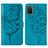 Coque Portefeuille Papillon Livre Cuir Etui Clapet Y01B pour Samsung Galaxy F02S SM-E025F Bleu
