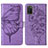 Coque Portefeuille Papillon Livre Cuir Etui Clapet Y01B pour Samsung Galaxy F02S SM-E025F Violet Clair