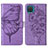 Coque Portefeuille Papillon Livre Cuir Etui Clapet Y01B pour Samsung Galaxy F12 Violet Clair