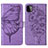 Coque Portefeuille Papillon Livre Cuir Etui Clapet Y01B pour Samsung Galaxy F42 5G Violet Clair