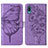 Coque Portefeuille Papillon Livre Cuir Etui Clapet Y01B pour Samsung Galaxy M02 Violet Clair