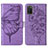 Coque Portefeuille Papillon Livre Cuir Etui Clapet Y01B pour Samsung Galaxy M02s Violet Clair