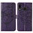 Coque Portefeuille Papillon Livre Cuir Etui Clapet Y01B pour Samsung Galaxy M10S Violet