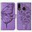 Coque Portefeuille Papillon Livre Cuir Etui Clapet Y01B pour Samsung Galaxy M10S Violet Clair