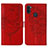 Coque Portefeuille Papillon Livre Cuir Etui Clapet Y01B pour Samsung Galaxy M11 Rouge