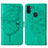 Coque Portefeuille Papillon Livre Cuir Etui Clapet Y01B pour Samsung Galaxy M11 Vert