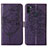 Coque Portefeuille Papillon Livre Cuir Etui Clapet Y01B pour Samsung Galaxy M11 Violet