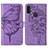 Coque Portefeuille Papillon Livre Cuir Etui Clapet Y01B pour Samsung Galaxy M11 Violet Clair