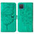 Coque Portefeuille Papillon Livre Cuir Etui Clapet Y01B pour Samsung Galaxy M12 Vert