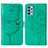 Coque Portefeuille Papillon Livre Cuir Etui Clapet Y01B pour Samsung Galaxy M32 5G Vert