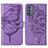 Coque Portefeuille Papillon Livre Cuir Etui Clapet Y01B pour Samsung Galaxy M54 5G Violet Clair