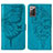 Coque Portefeuille Papillon Livre Cuir Etui Clapet Y01B pour Samsung Galaxy Note 20 5G Bleu