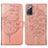 Coque Portefeuille Papillon Livre Cuir Etui Clapet Y01B pour Samsung Galaxy Note 20 5G Or Rose