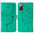 Coque Portefeuille Papillon Livre Cuir Etui Clapet Y01B pour Samsung Galaxy Note 20 5G Vert